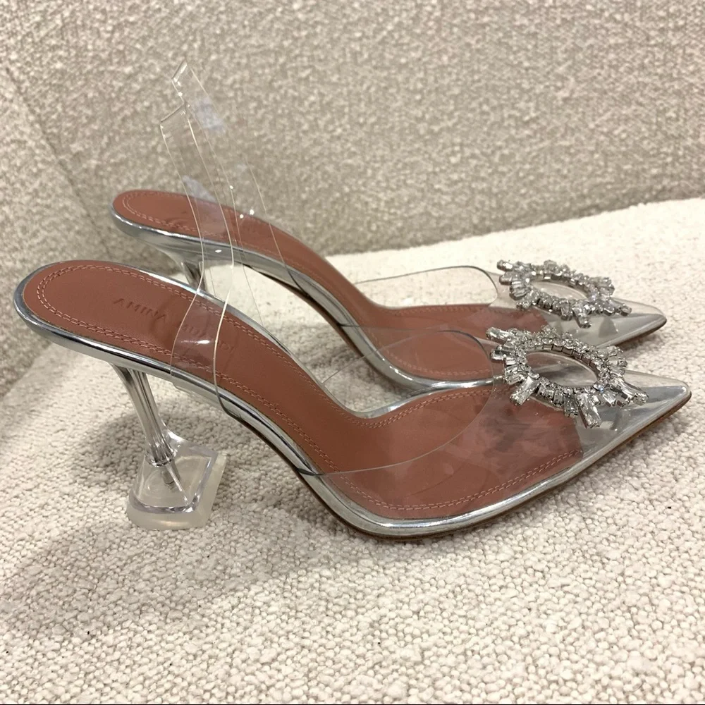 AMINA MUADDI Authentic Begum PVC Slingback Pumps in Transparent - Picture 11 of 16